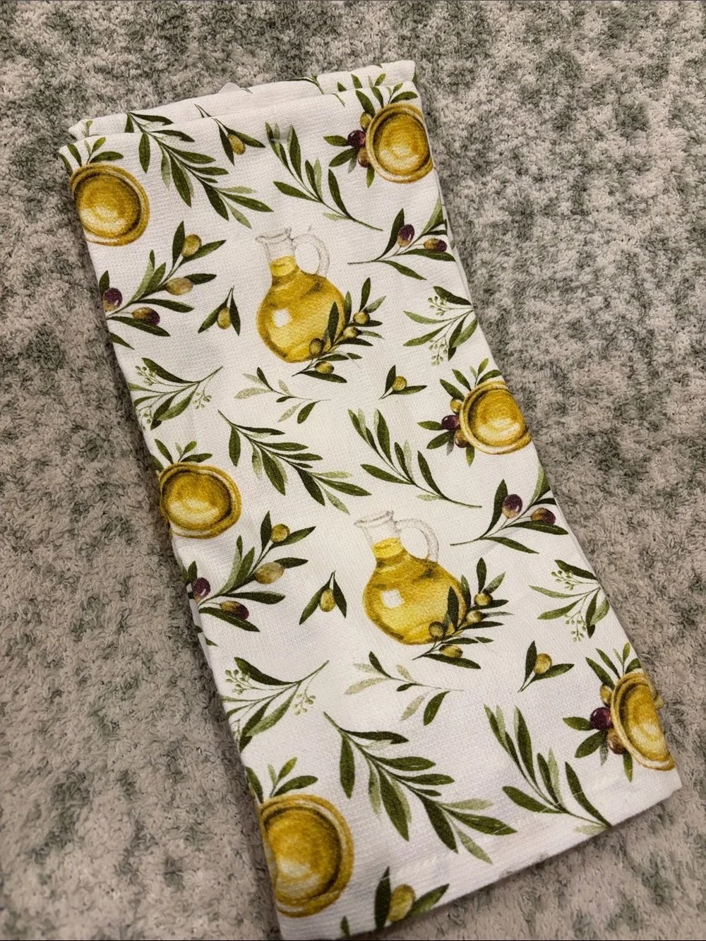 Mint & Ivy Tuscan Olives Olive Oil Botanical Kitchen Towels Set of 2 NWT Cotton